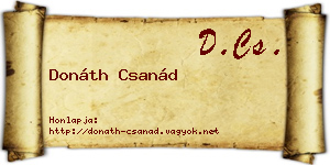 Donáth Csanád névjegykártya